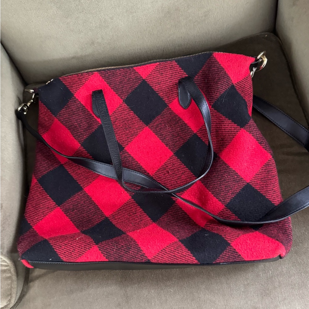 Talbots Plaid Red and Black Women's Tote Bag